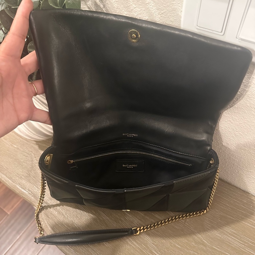 RARE🌹Saint Laurent Jamie bag suede leather YSL purse rive gauche patchwork bag - Picture 9 of 16